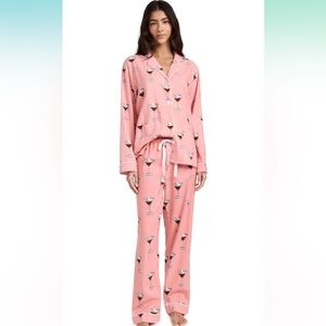 PJ SALVAGE vintage pink espresso martini pajama set